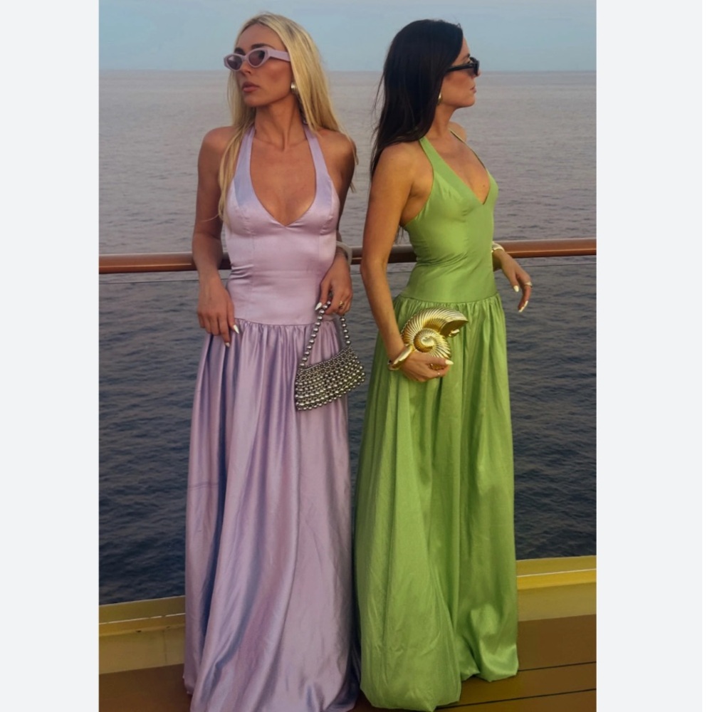 Show Me Your MuMu Lime Green Halter Maxi Dress - Picture 9 of 14